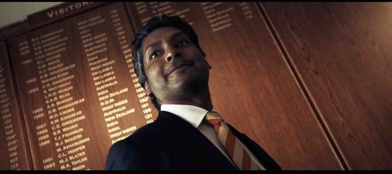 Kumar Sangakkara in front of the Lord's Honours Boards