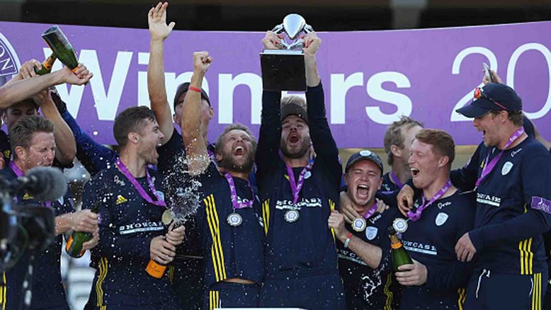 Hampshire celebrate winning the 2018 Royal London One-Day Cup final.