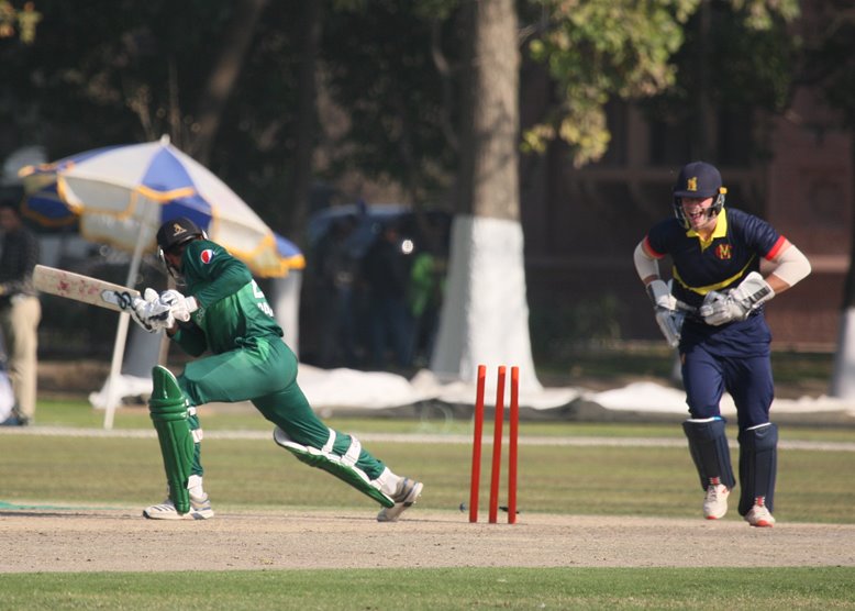 MCC celebrate wicket during match versus Pakistan Shaheens