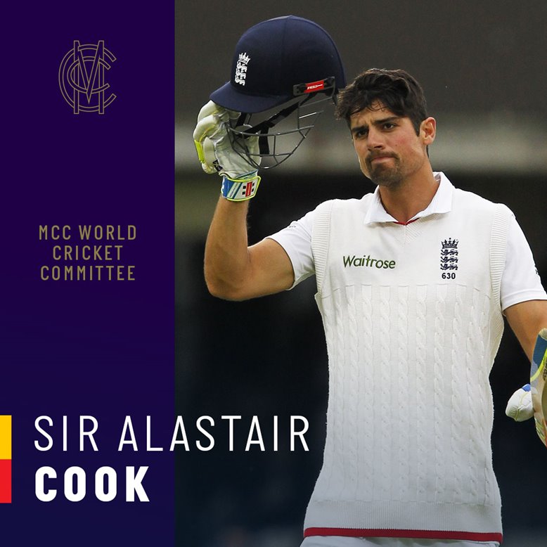 Sir Alastair Cook becomes MCC World Cricket committee member